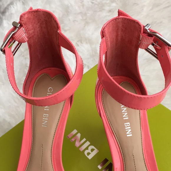 Gianni Bini Patent Dress Sandals (Coral) - Picture 3 of 6
